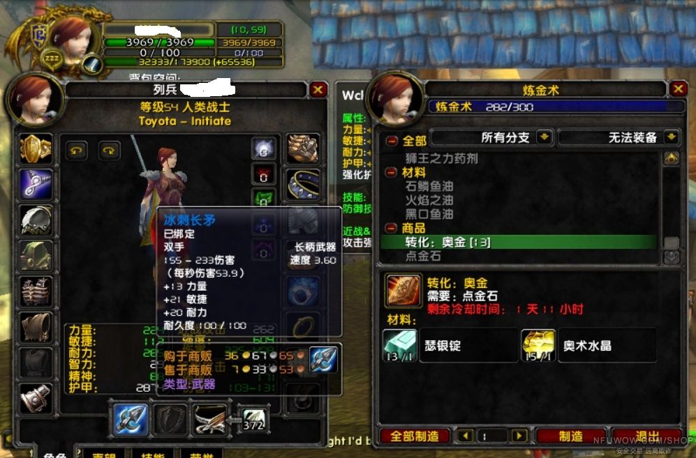 联盟54级战士带极品武器冰刺长矛|国外魔兽世界怀旧服交易|nfu交易所